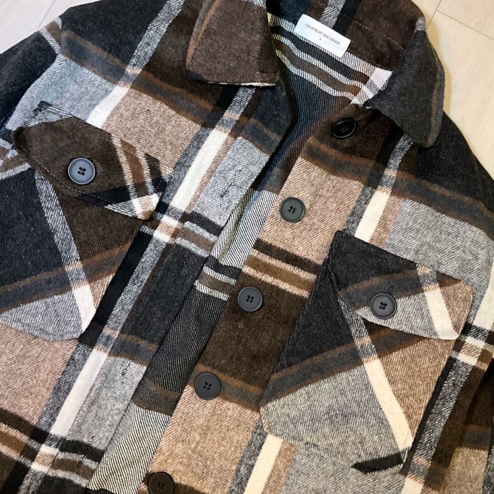 Goodnight Macaroon‎ Plaid Flannel Button Up Jacket Shirt - Picture 2 of 3